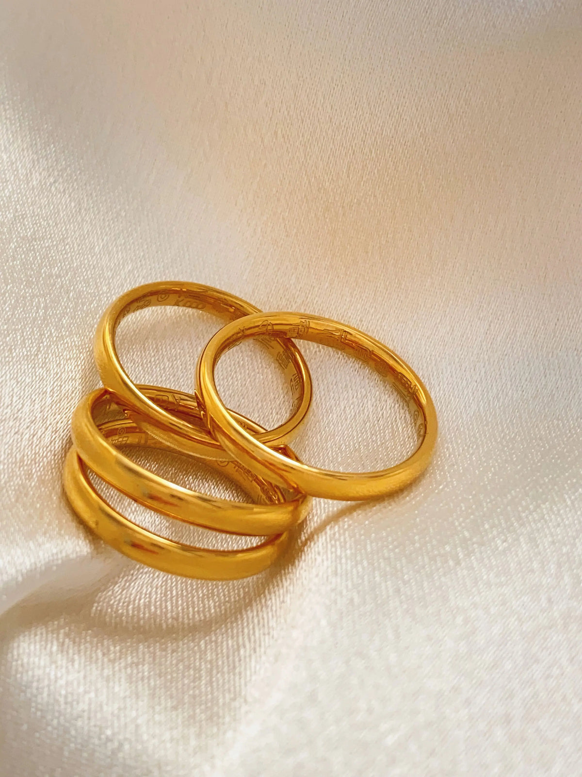 Minimalist Simple Gold Plated Stainless Steel Stackable Rings for Women Skinny Basic Round Circle Women Ring