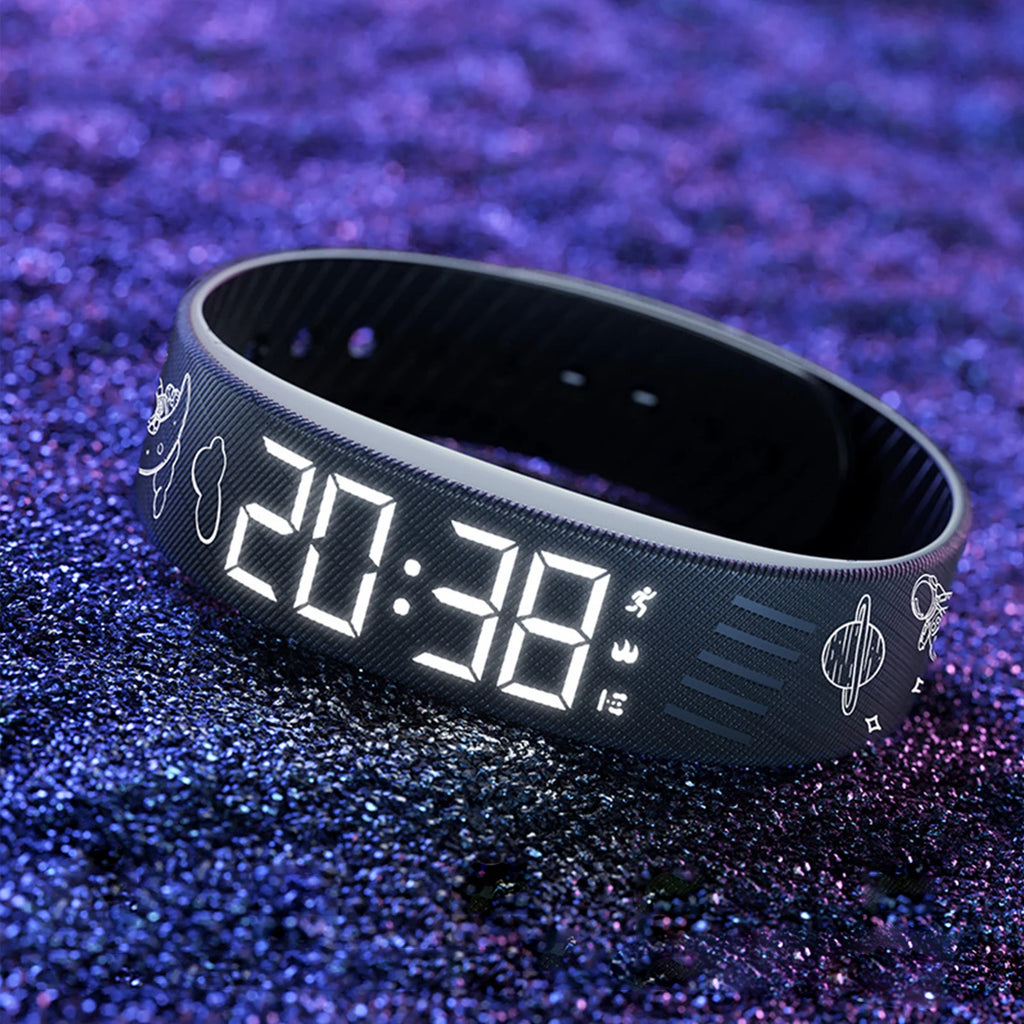  Smart Bracelet Vibrating Alarm Wristband W/Step Counter Pedometer Silent Vibration Alarm Watch Unique for Deepsleepers Elderly