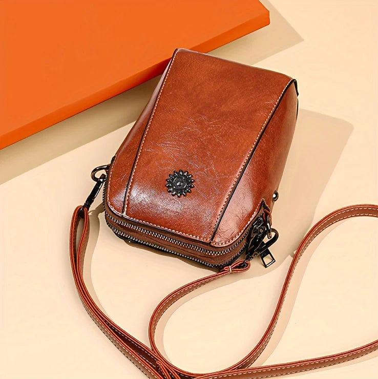 Chic Leather Crossbody Phone Bag, Compact & Stylish for Daily Use Adjustable Strap Perfect for Women Fashion Everyday Essential
