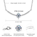 Lnngy Minimalist Choker Necklace For Women 925 Sterling Silver 5mm 0.5ct Moissanite Pendant Necklace Delicate Daily Jewelry Gift